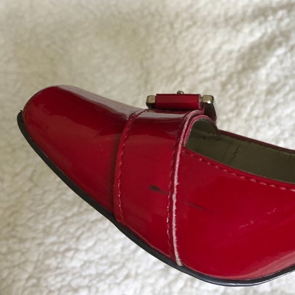 Anne Klein red patent leather heels, size 7-1/2 - Picture 9 of 10